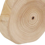 Taburete de madera con borde natural de 16 pulgadas con reposapiés triangular  