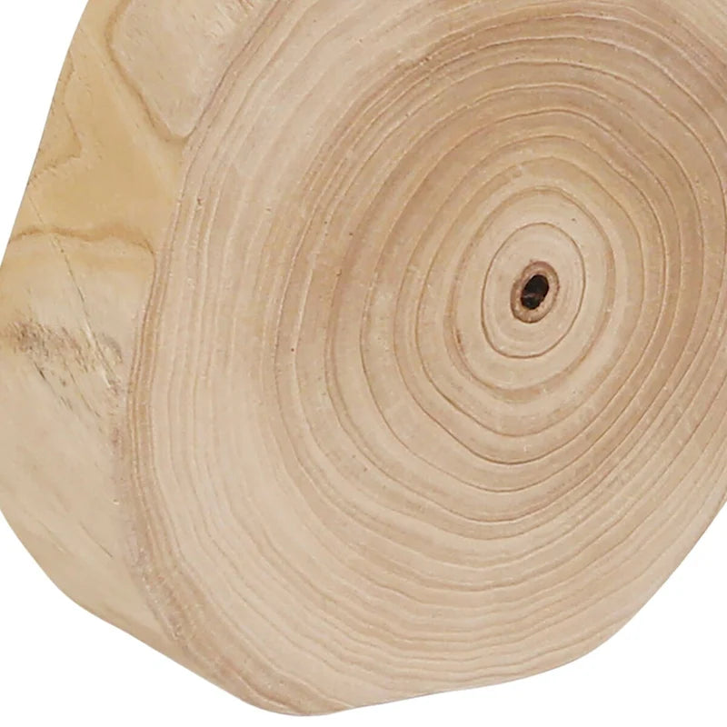 16-Inch Live-Edge Wooden Stool with Triangle Footrest
