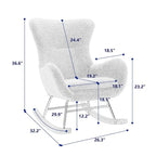 Chaise à bascule rembourrée en tissu Teddy