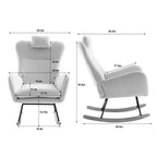 Chaise à bascule rembourrée en tissu Teddy