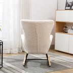 Chaise à bascule rembourrée en tissu Teddy