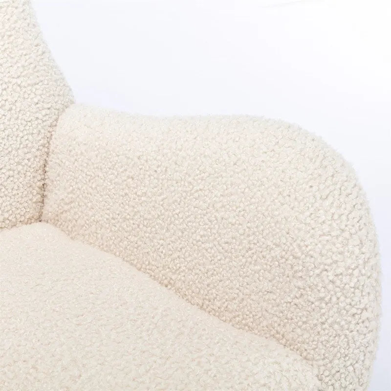 Chaise à bascule rembourrée en tissu Teddy