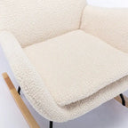 Chaise à bascule rembourrée en tissu Teddy