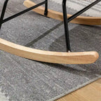 Chaise à bascule rembourrée en tissu Teddy