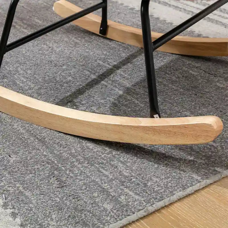 Chaise à bascule rembourrée en tissu Teddy