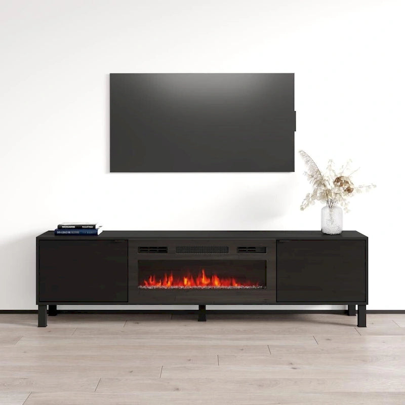 Fireplace TV Stand with Electric Insert — Fits up to 80"