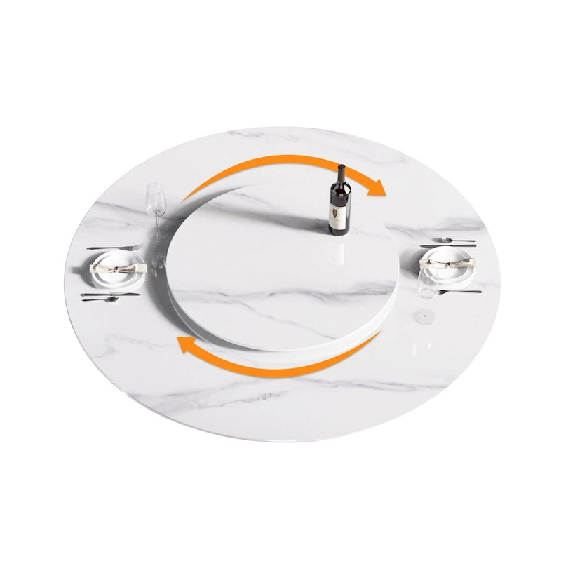 59 inch ronde sintersteen eettafel met draaischijf