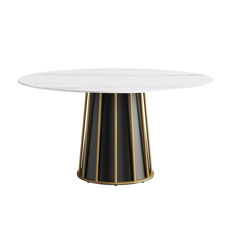 59 inch ronde sintersteen eettafel met draaischijf