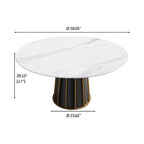 59 inch ronde sintersteen eettafel met draaischijf