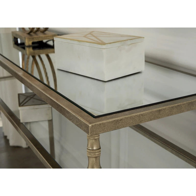 Mesa de sofá en oro envejecido
