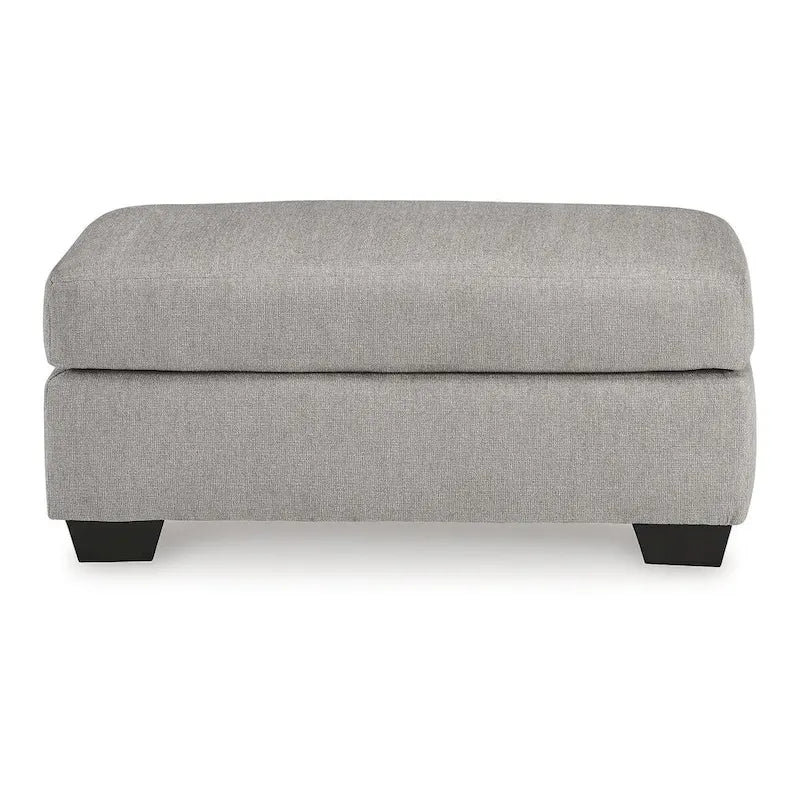 Grau gepolsterter Hocker  
