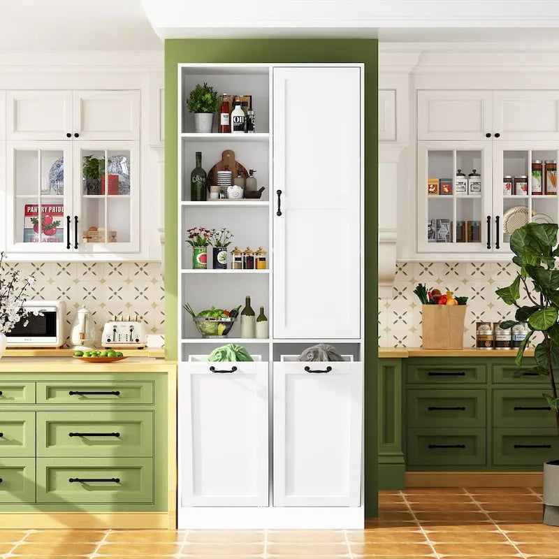 White Multi-Purpose Storage Cabinet with Rotating Drawers