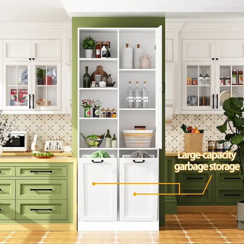 White Multi-Purpose Storage Cabinet with Rotating Drawers