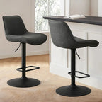 Höhenverstellbarer Drehbarer Barhocker mit Vinylsitz (2er-Pack)  