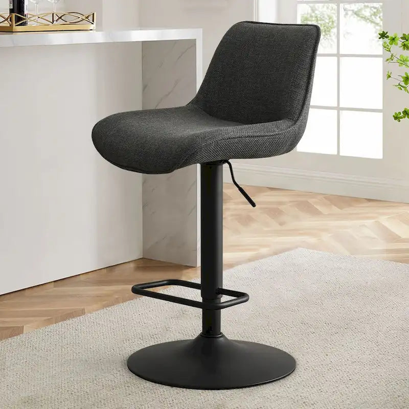 Höhenverstellbarer Drehbarer Barhocker mit Vinylsitz (2er-Pack)  