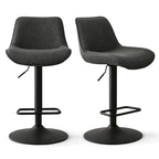 Höhenverstellbarer Drehbarer Barhocker mit Vinylsitz (2er-Pack)  